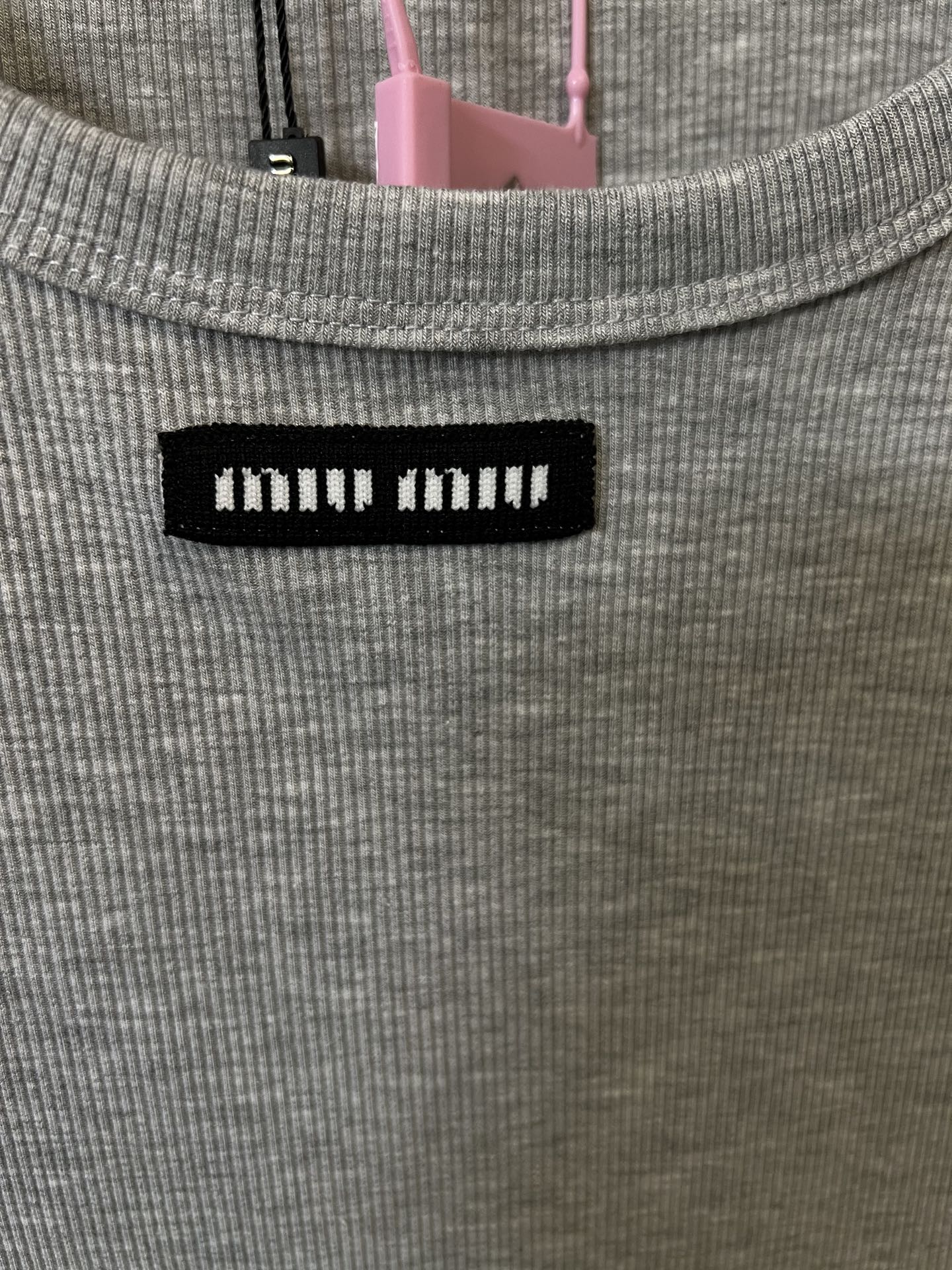 Miu Miu Ribbed Cotton Logo Tank Top – 25SS