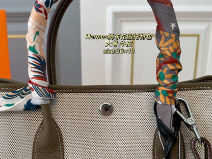 Hermès Canvas Garden Tote Bag