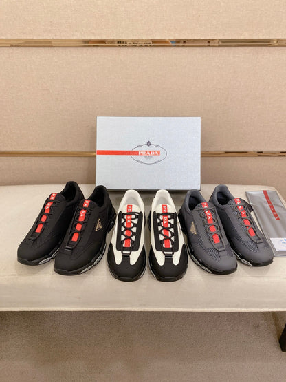 Prada Men's Leather Mesh Sneakers – New Collection
