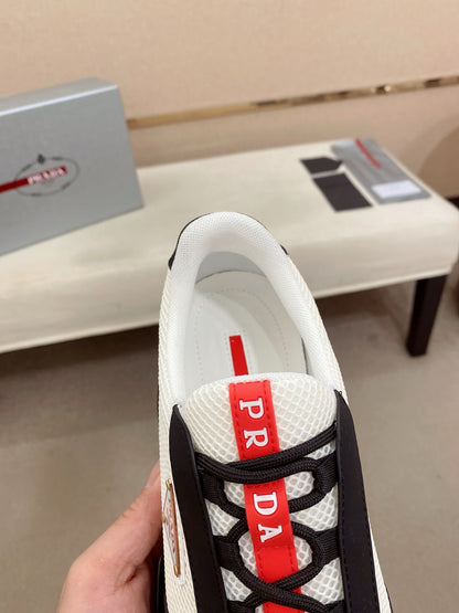 Prada Men's Leather Mesh Sneakers – New Collection