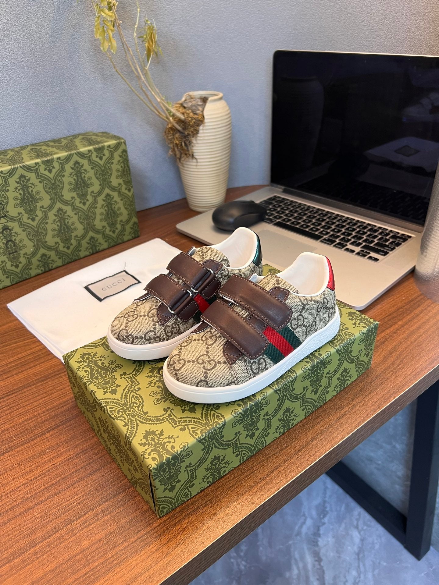 Gucci Kids Sheepskin-Lined Sneakers