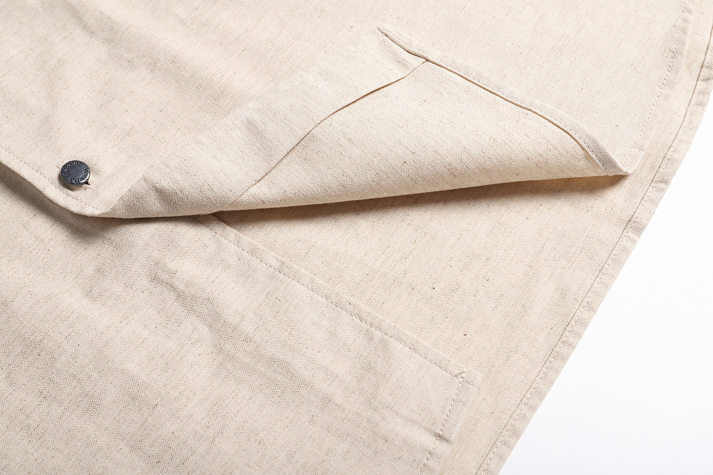 Prada Linen-Cotton Triangle Logo Long-Sleeve Shirt – 25SS