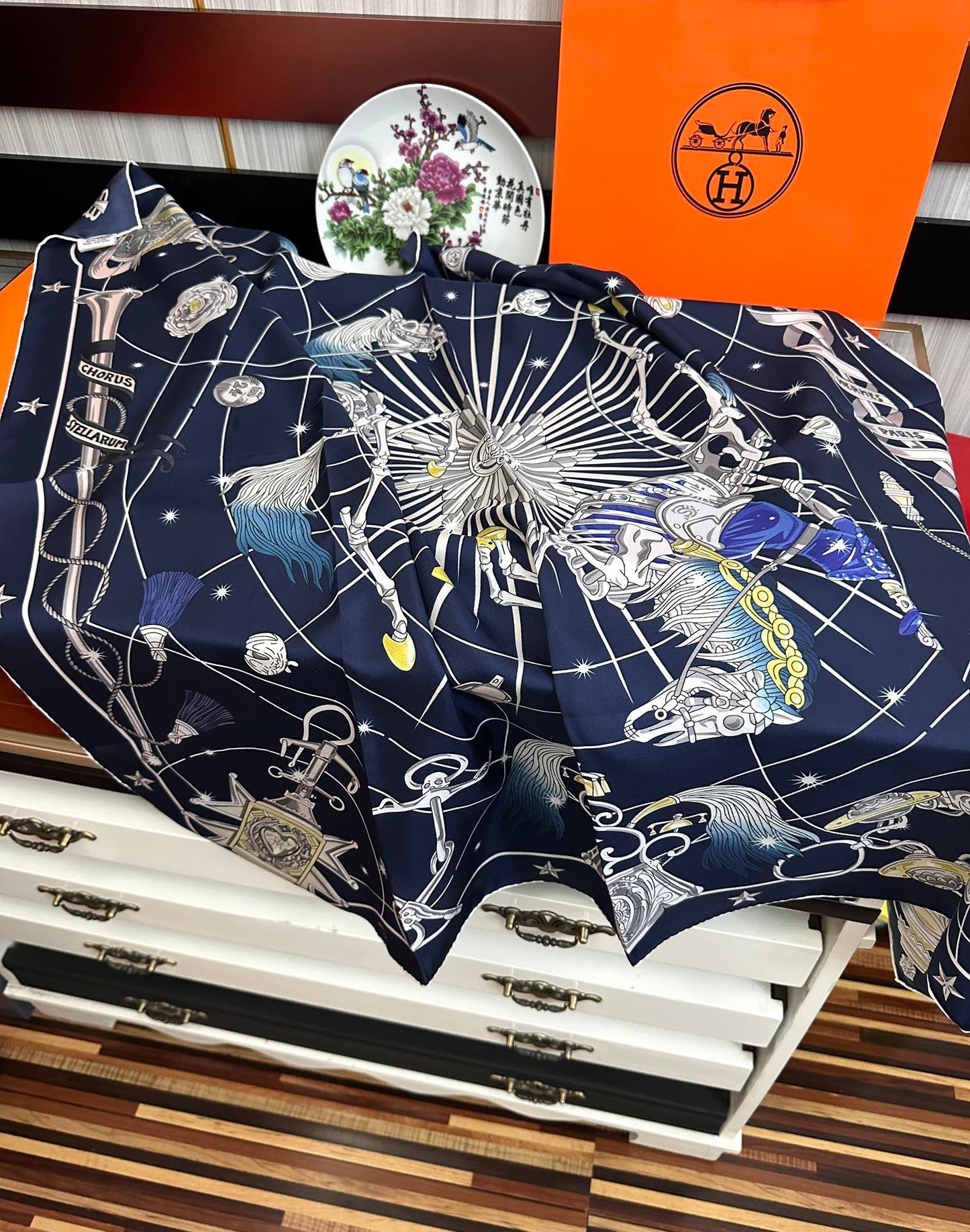 Hermès Star Chorus 90 Silk Scarf