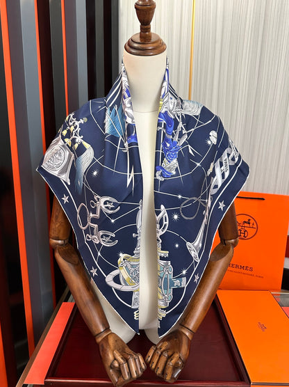 Hermès Star Chorus 90 Silk Scarf