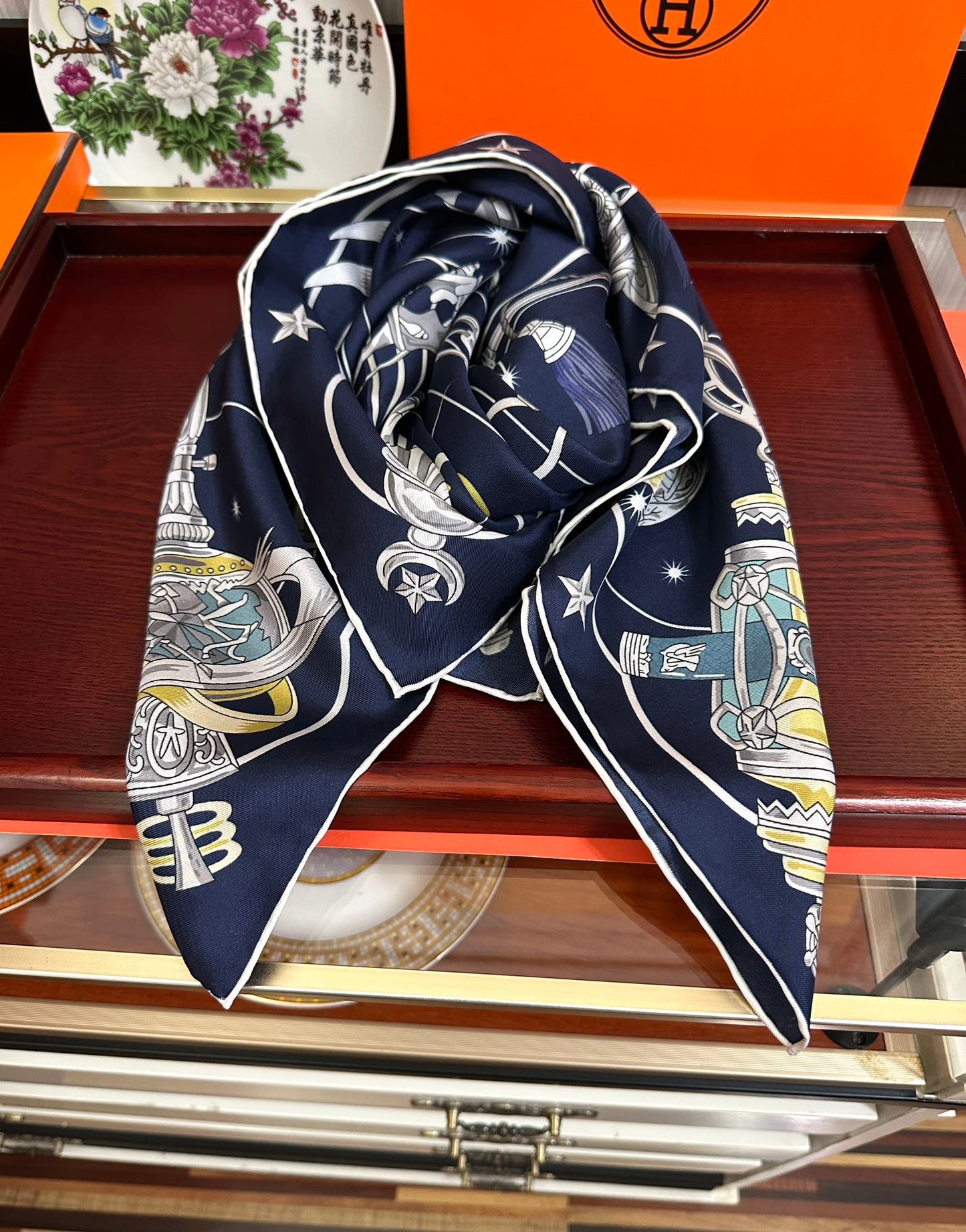 Hermès Star Chorus 90 Silk Scarf