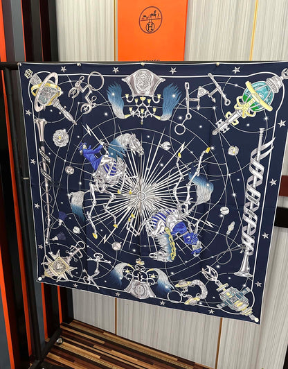 Hermès Star Chorus 90 Silk Scarf