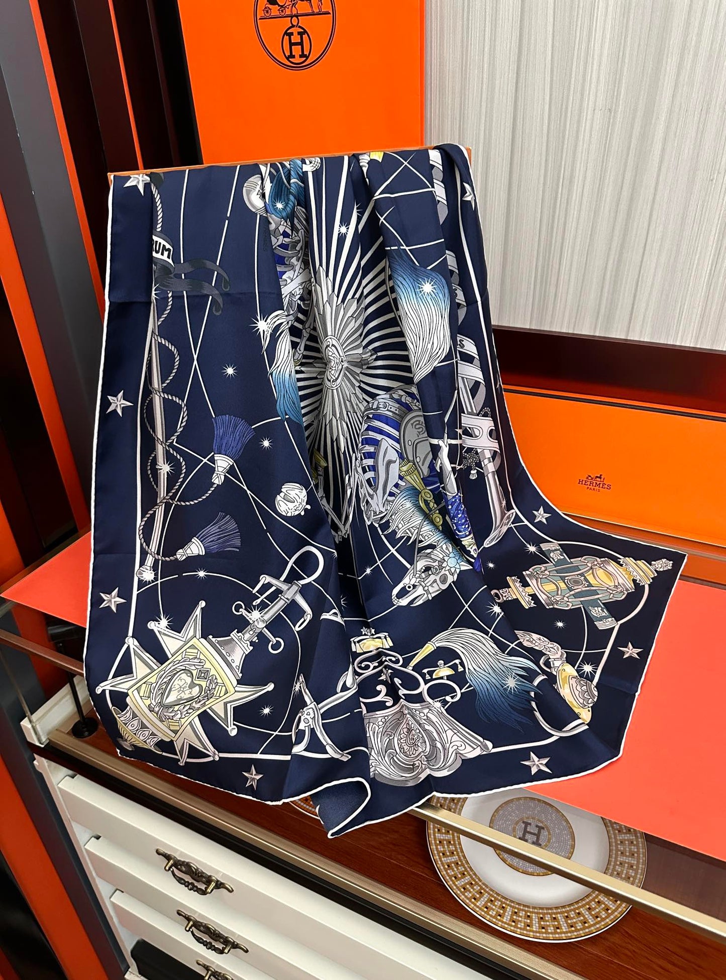 Hermès Star Chorus 90 Silk Scarf