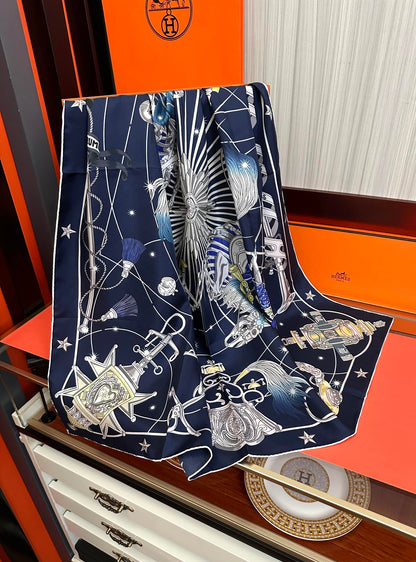 Hermès Star Chorus 90 Silk Scarf