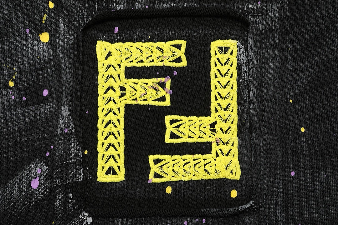Fendi Embroidered Double F Logo Inkjet T-Shirt – 2025SS