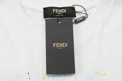 Fendi Embroidered Double F Logo Inkjet T-Shirt – 2025SS