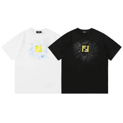Fendi Embroidered Double F Logo Inkjet T-Shirt – 2025SS