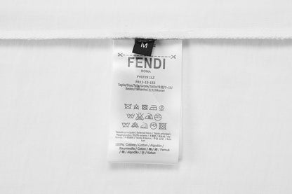 Fendi Embroidered Double F Logo Inkjet T-Shirt – 2025SS