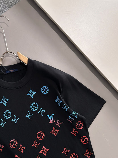 Louis Vuitton Gradient Flocked Clover Logo T-Shirt – 2025SS