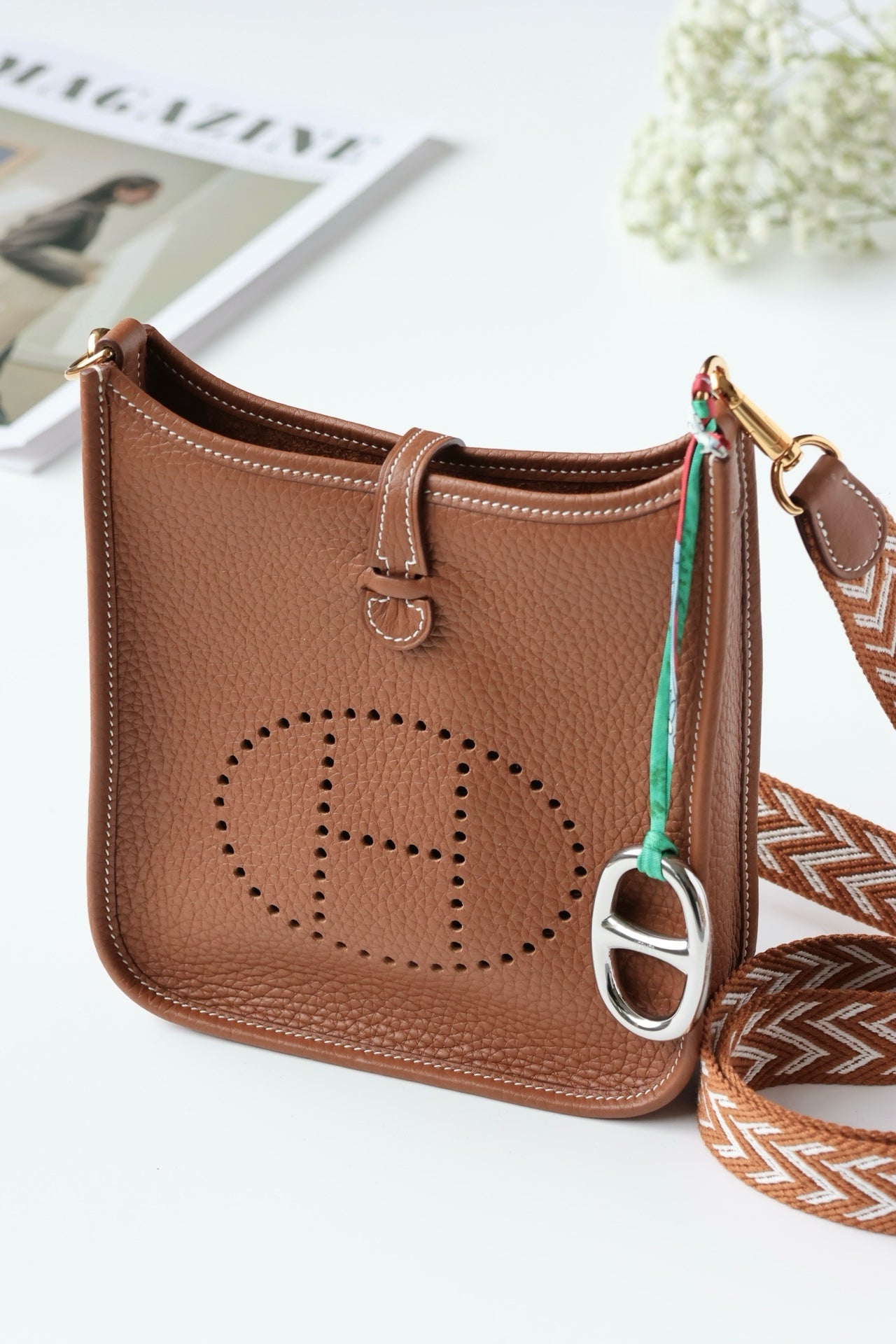 Hermès Mini Evelyne TPM – Gold Brown