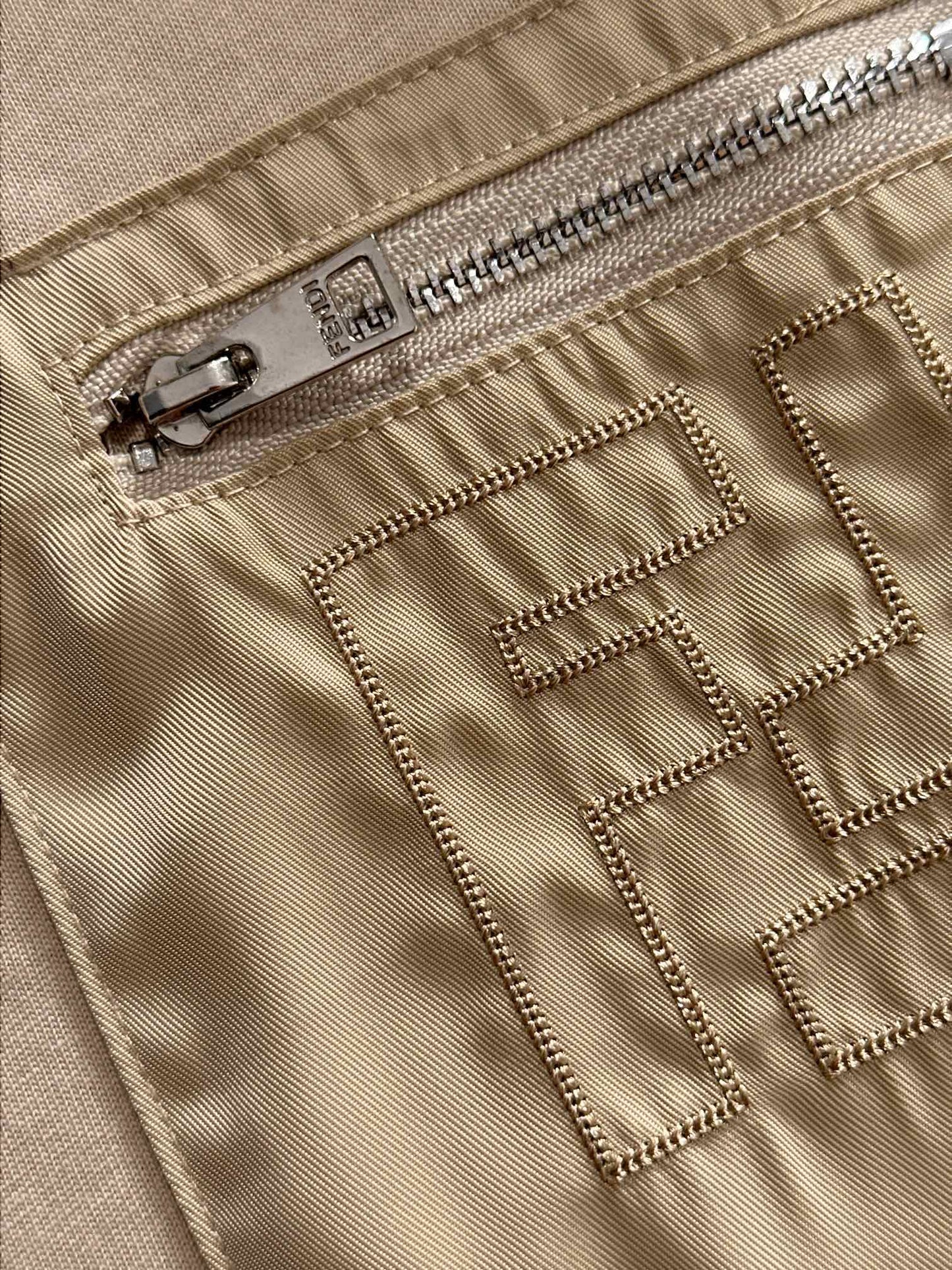 Fendi Flocked Double F Logo Zipper Pocket T-Shirt – 2025SS