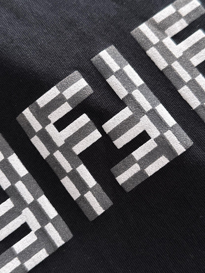 Fendi Flocked Double F Logo Zipper Pocket T-Shirt – 2025SS