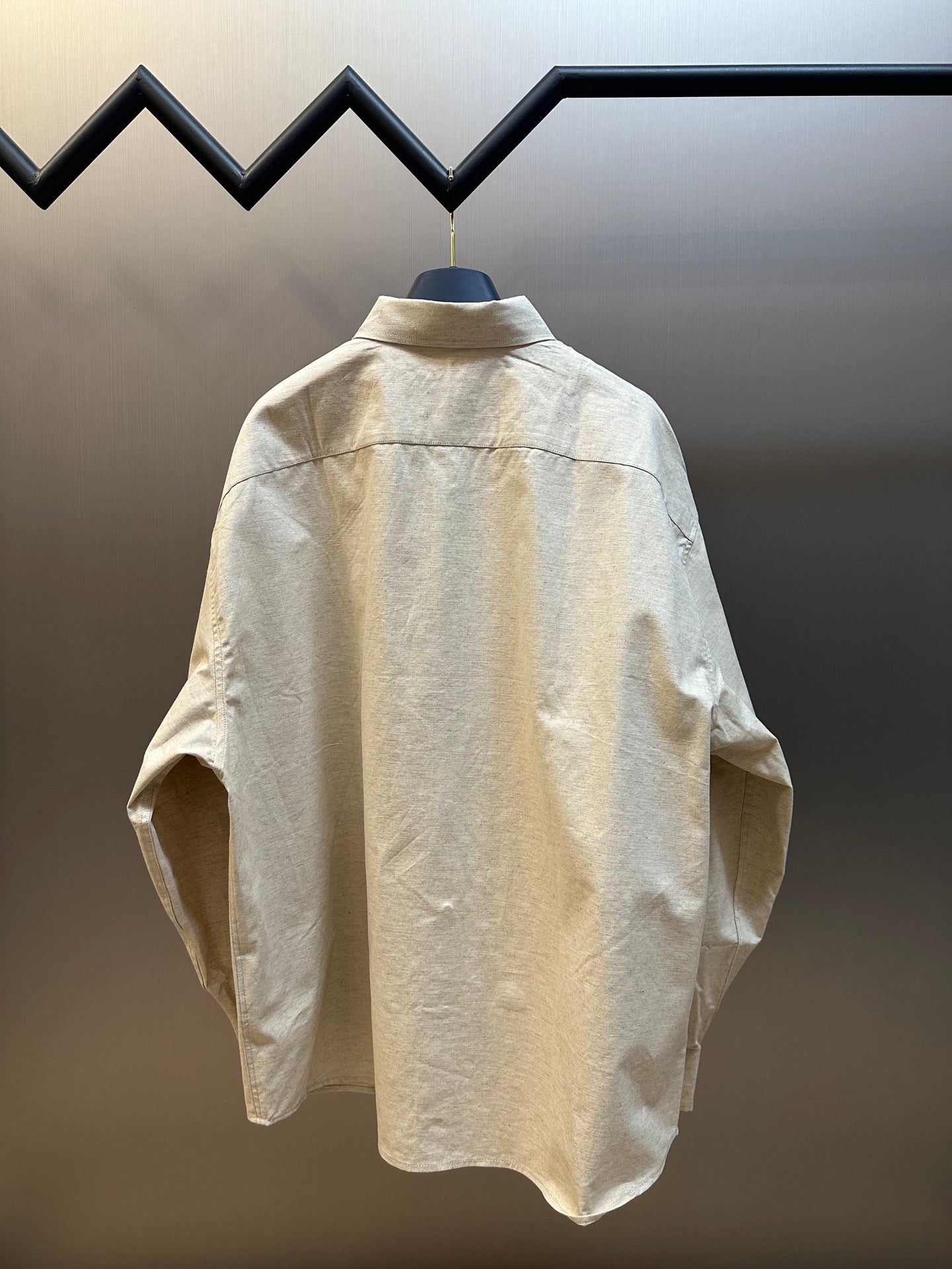 Prada Linen-Cotton Triangle Logo Shirt