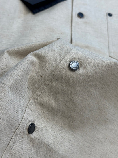 Prada Linen-Cotton Triangle Logo Shirt