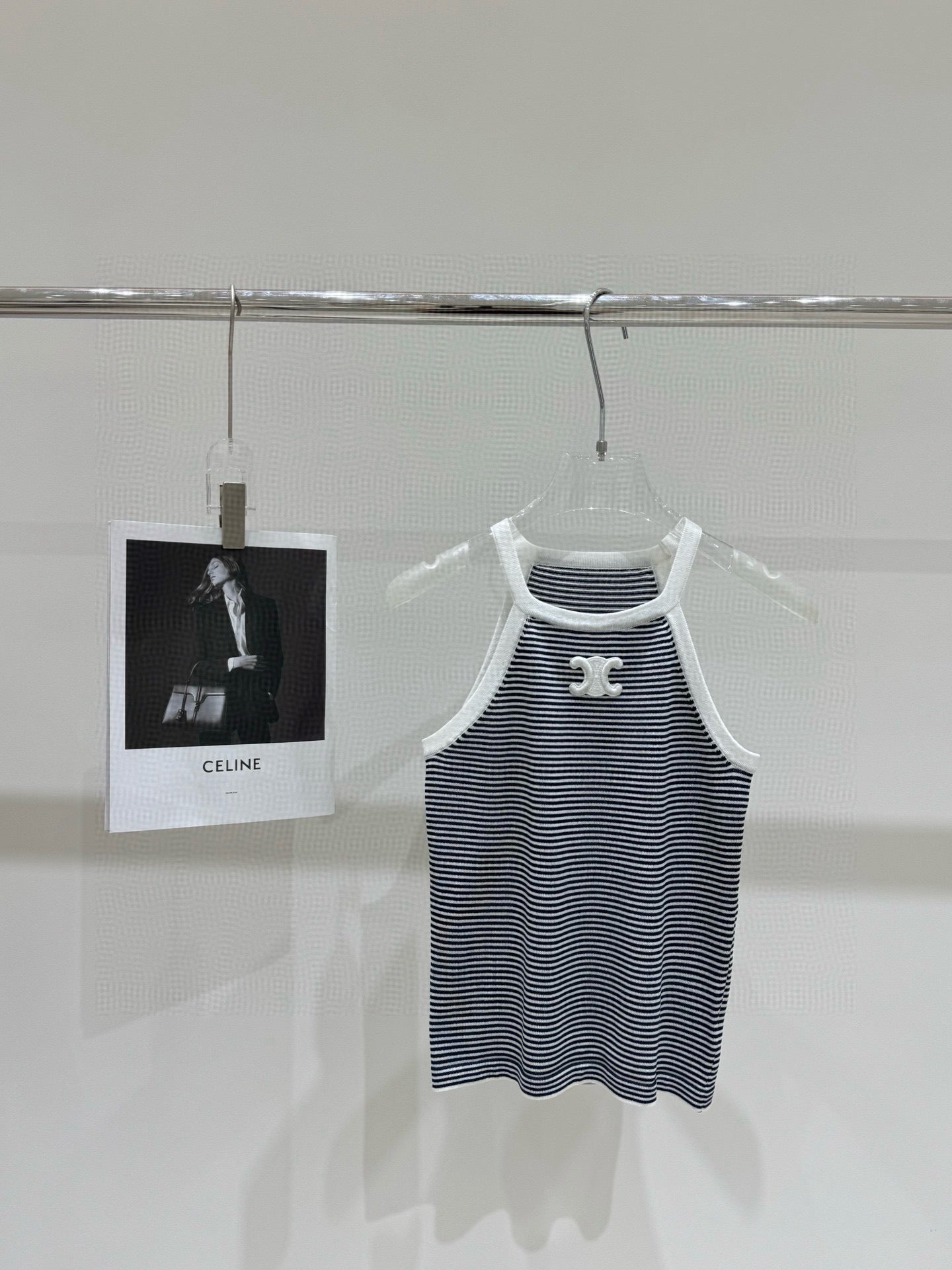 Celine Triomphe Stripe Knitted Vest