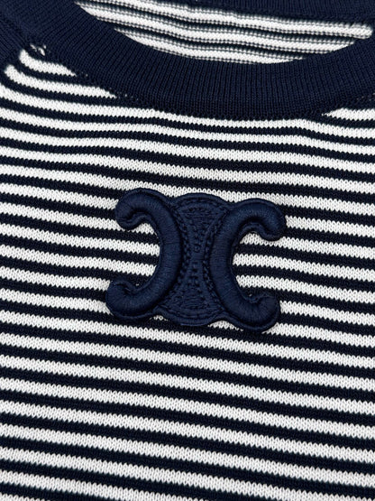 Celine Triomphe Stripe Knitted Vest