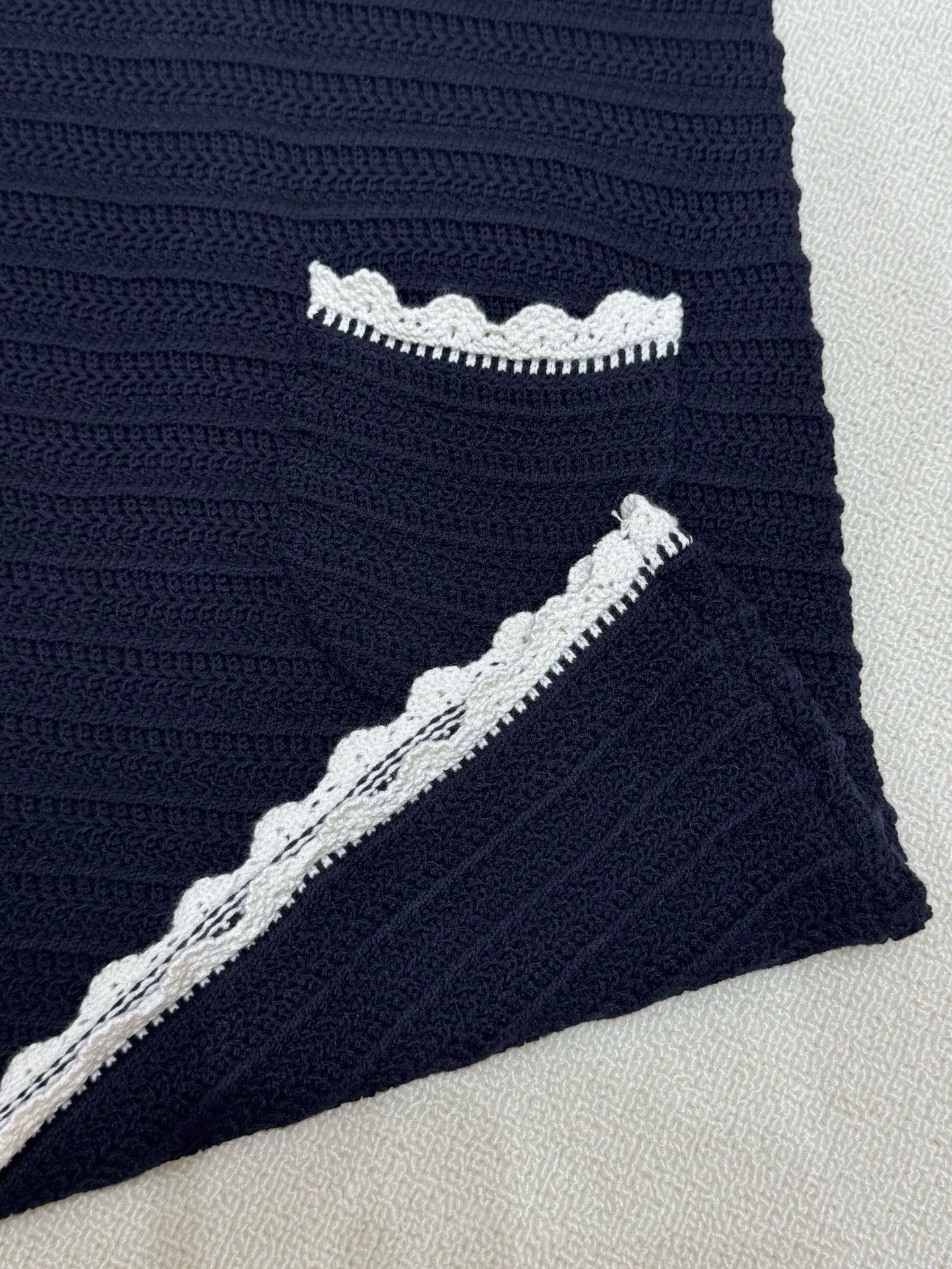 Celine Triomphe Embroidered Knitted Vest Dress