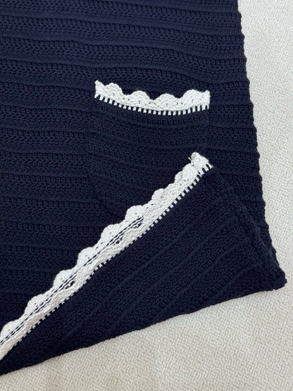 Celine Triomphe Embroidered Knitted Vest Dress