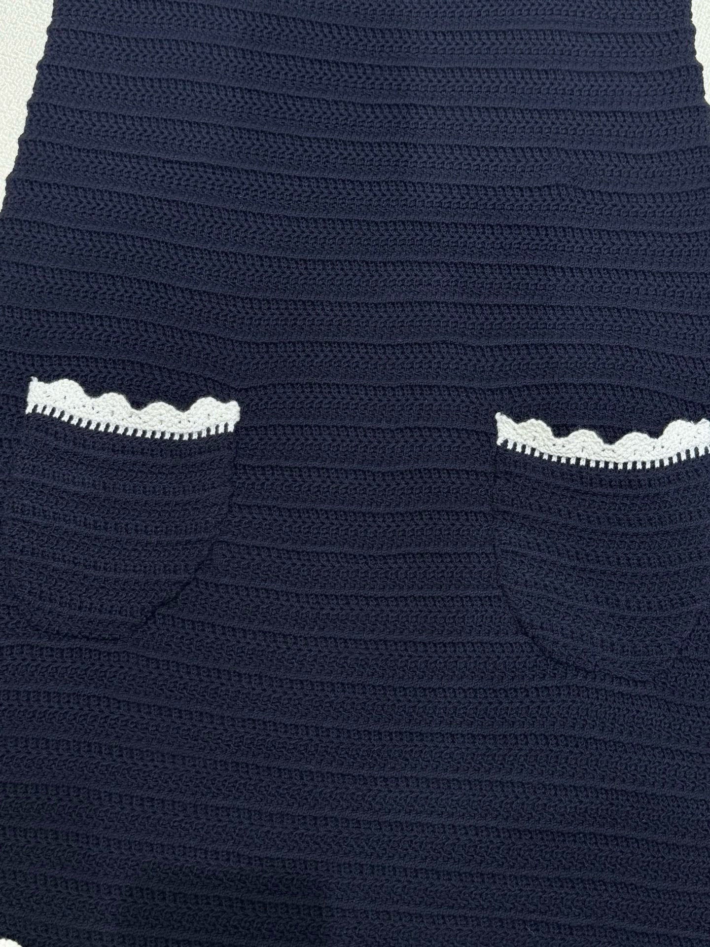 Celine Triomphe Embroidered Knitted Vest Dress