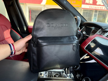 Coach Charles 35 Logo-Embossed Leather Backpack