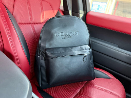 Coach Charles 35 Logo-Embossed Leather Backpack