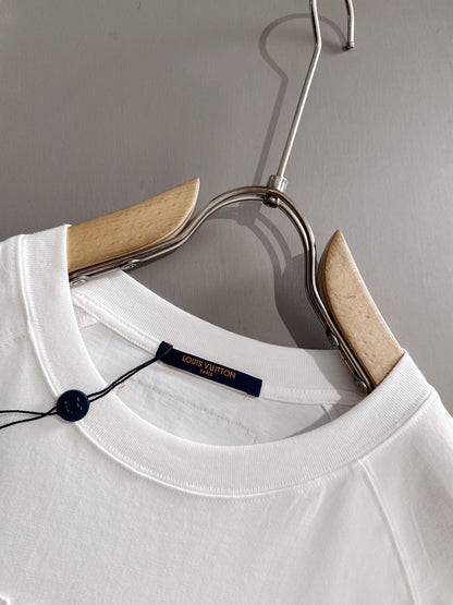 Louis Vuitton Hollow Grain Embroidery Logo T-Shirt – 2025SS