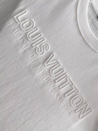 Louis Vuitton Hollow Grain Embroidery Logo T-Shirt – 2025SS
