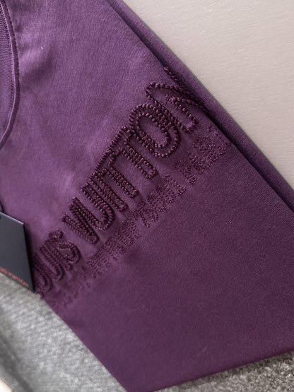 Louis Vuitton Hollow Grain Embroidery Logo T-Shirt – 2025SS