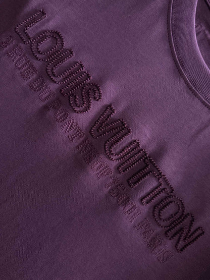 Louis Vuitton Hollow Grain Embroidery Logo T-Shirt – 2025SS