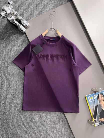 Louis Vuitton Hollow Grain Embroidery Logo T-Shirt – 2025SS
