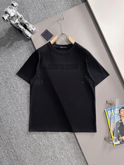 Louis Vuitton Hollow Grain Embroidery Logo T-Shirt – 2025SS