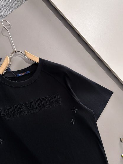 Louis Vuitton Hollow Grain Embroidery Logo T-Shirt – 2025SS