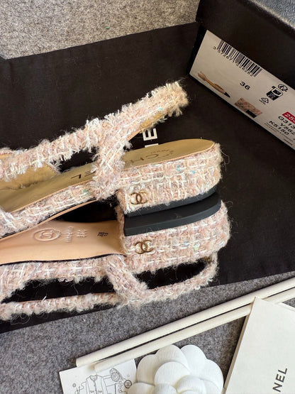 Chanel Pink Slingback Heels