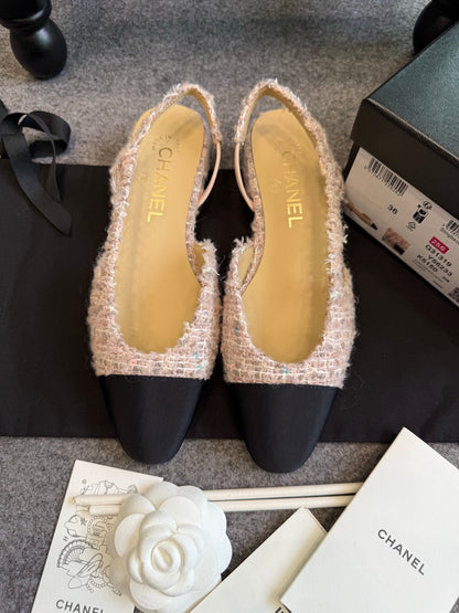 Chanel Pink Slingback Heels