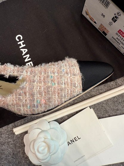Chanel Pink Slingback Heels
