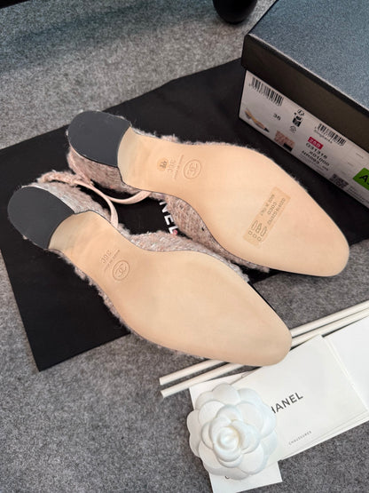 Chanel Pink Slingback Heels