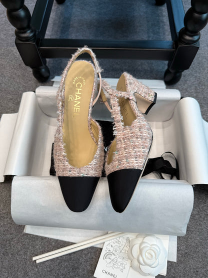 Chanel Pink Slingback Heels