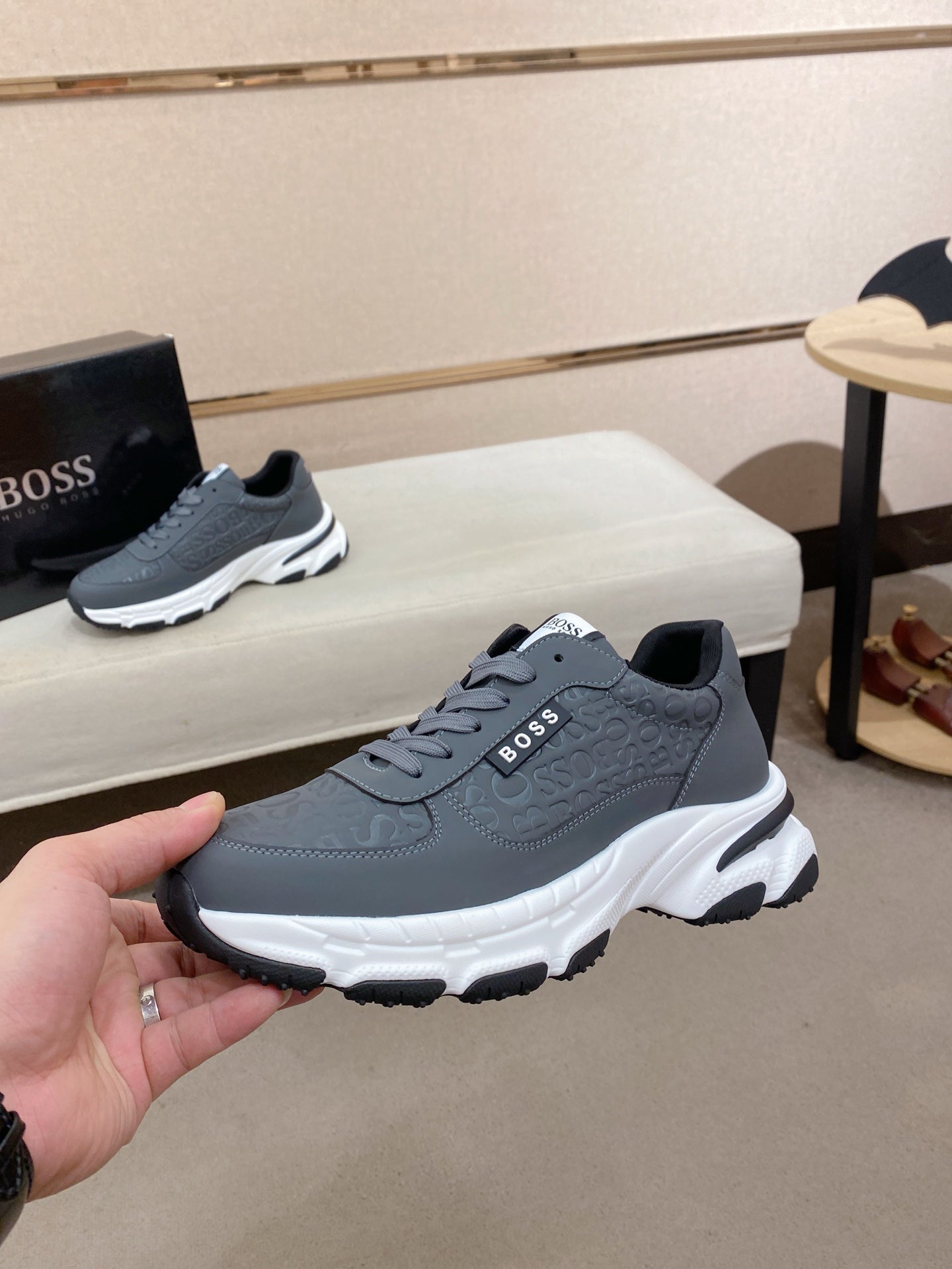 Boss Men's Casual Leather Sneakers