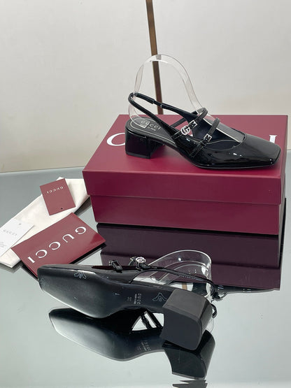 Gucci Crystal Double G Slingback Pumps – 2025 Fall Collection