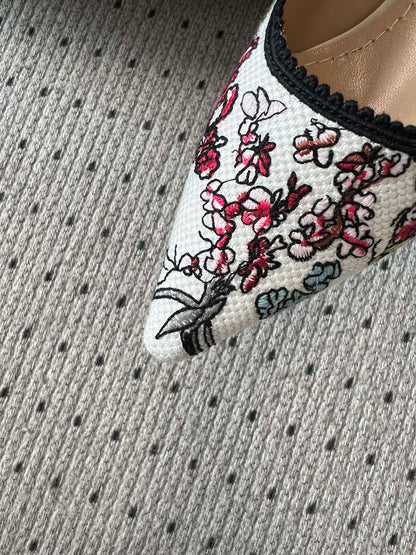 Dior Classic Multi-Color Embroidered Pumps