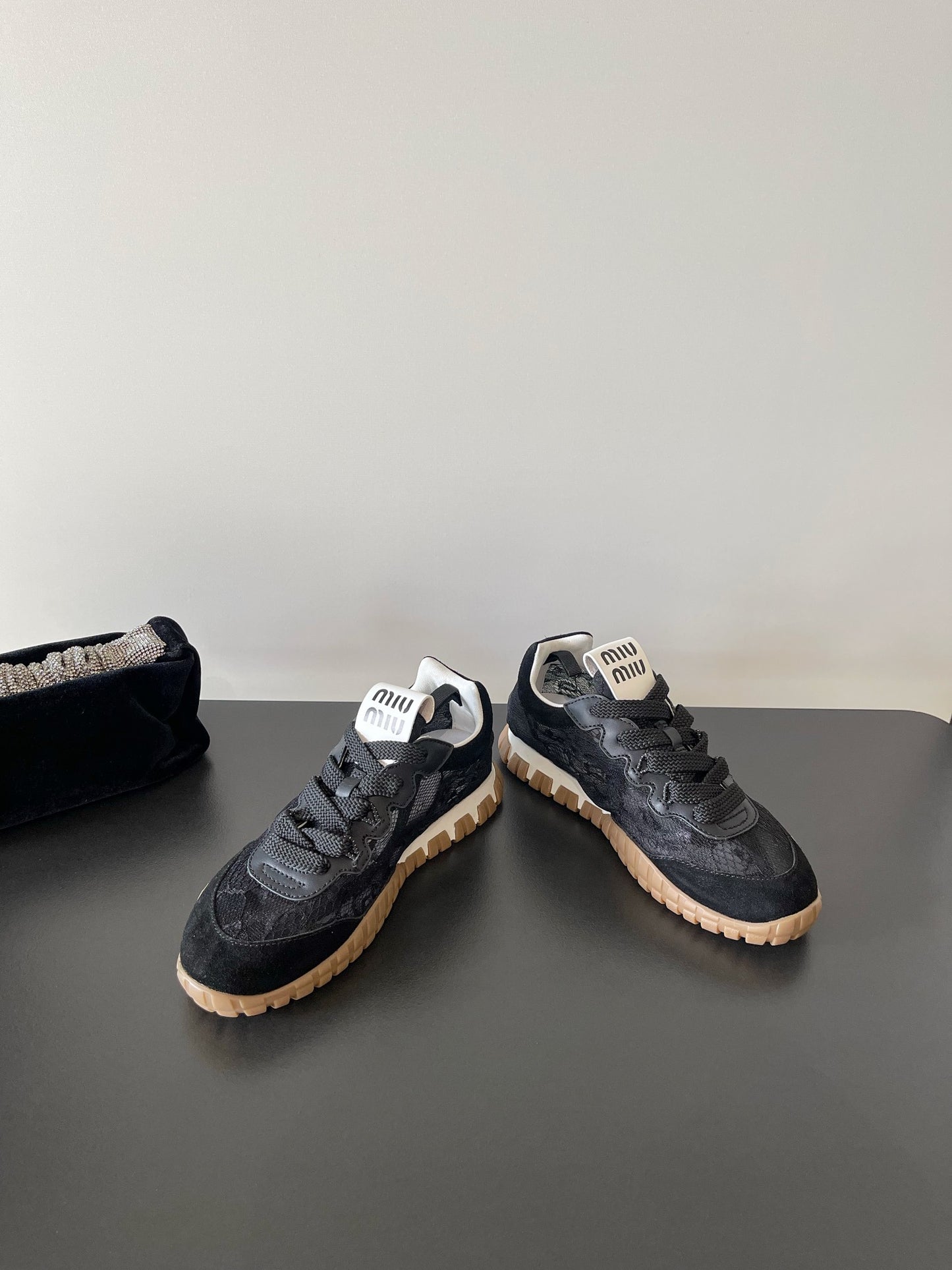 Miu Miu Latest Lace Retro Mary Jane Sneakers