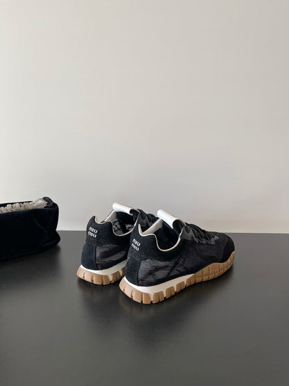 Miu Miu Latest Lace Retro Mary Jane Sneakers