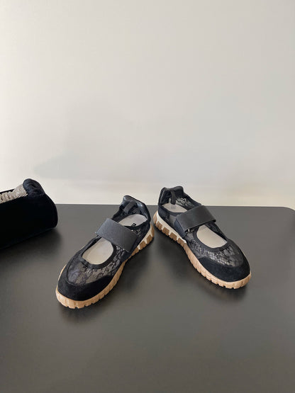 Miu Miu Latest Lace Retro Mary Jane Sneakers