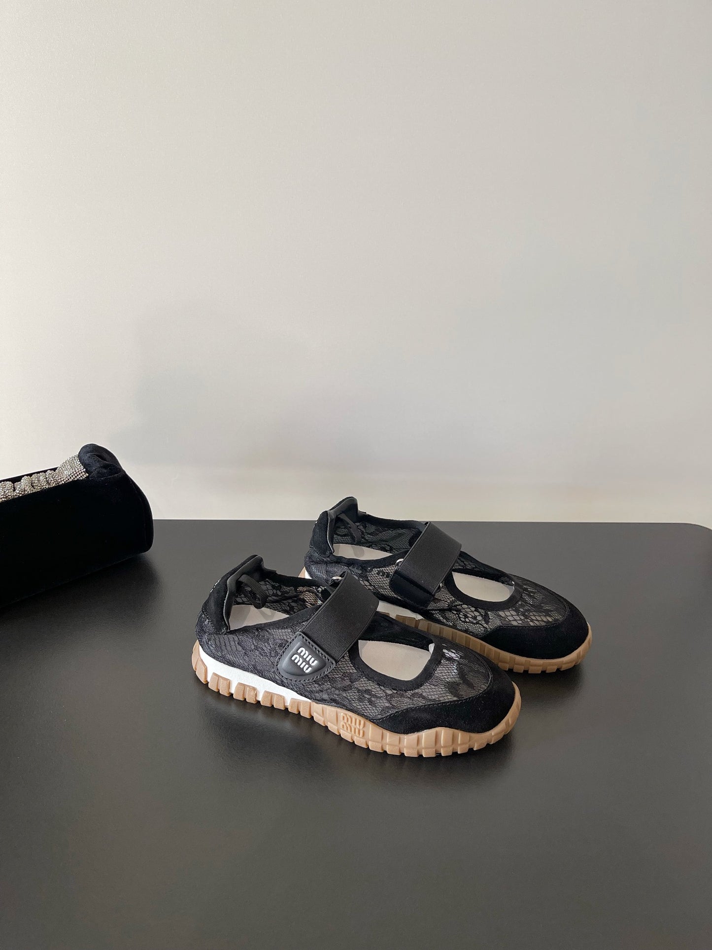 Miu Miu Latest Lace Retro Mary Jane Sneakers