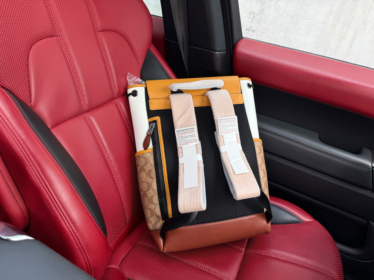 Coach Track 27 Color-Block Leather Backpack
