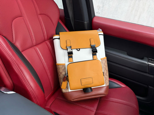 Coach Track 27 Color-Block Leather Backpack